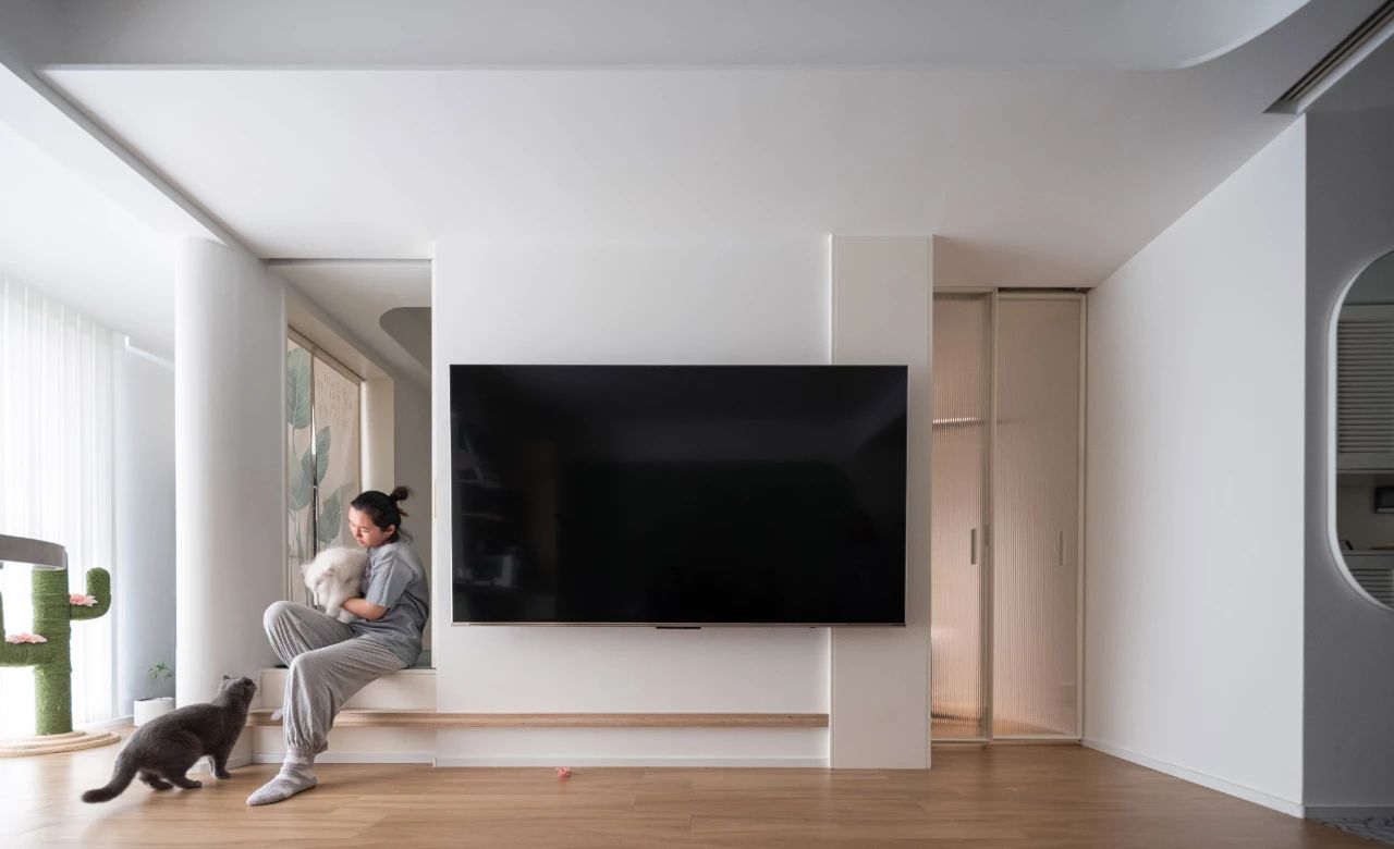 一对年轻夫妻和几只喵星人的78㎡小屋，豆绿色+木质，小清新也能温馨实用！