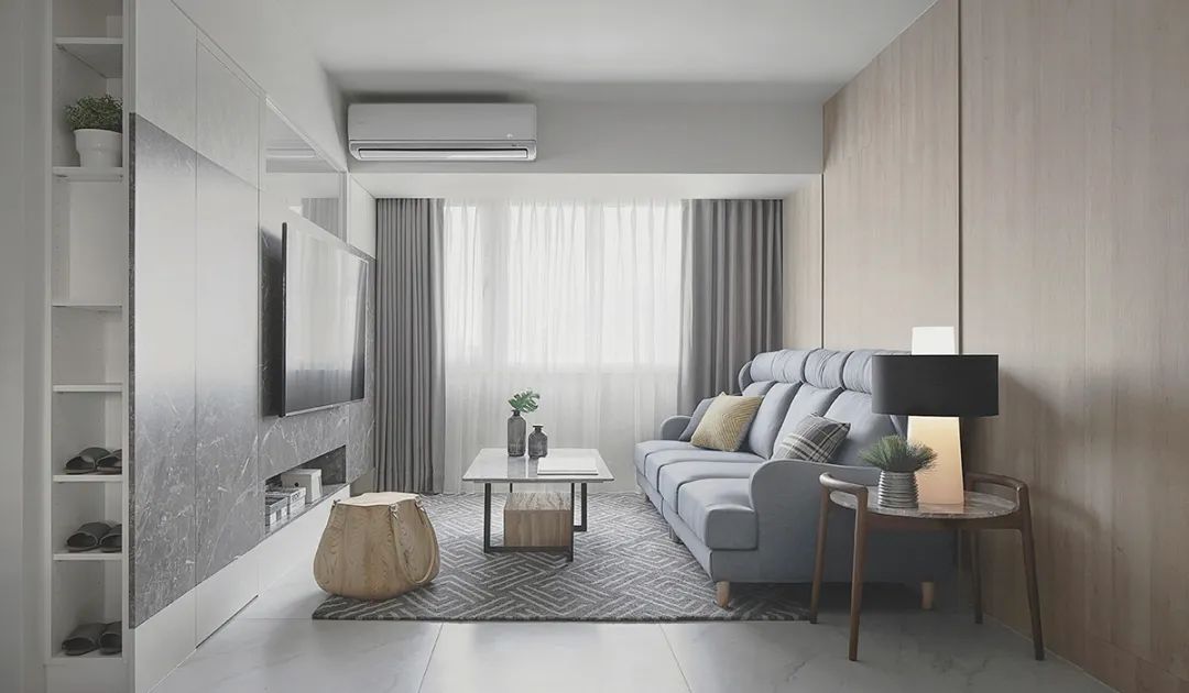 80㎡三房两厅两卫，浅色调简约风装修